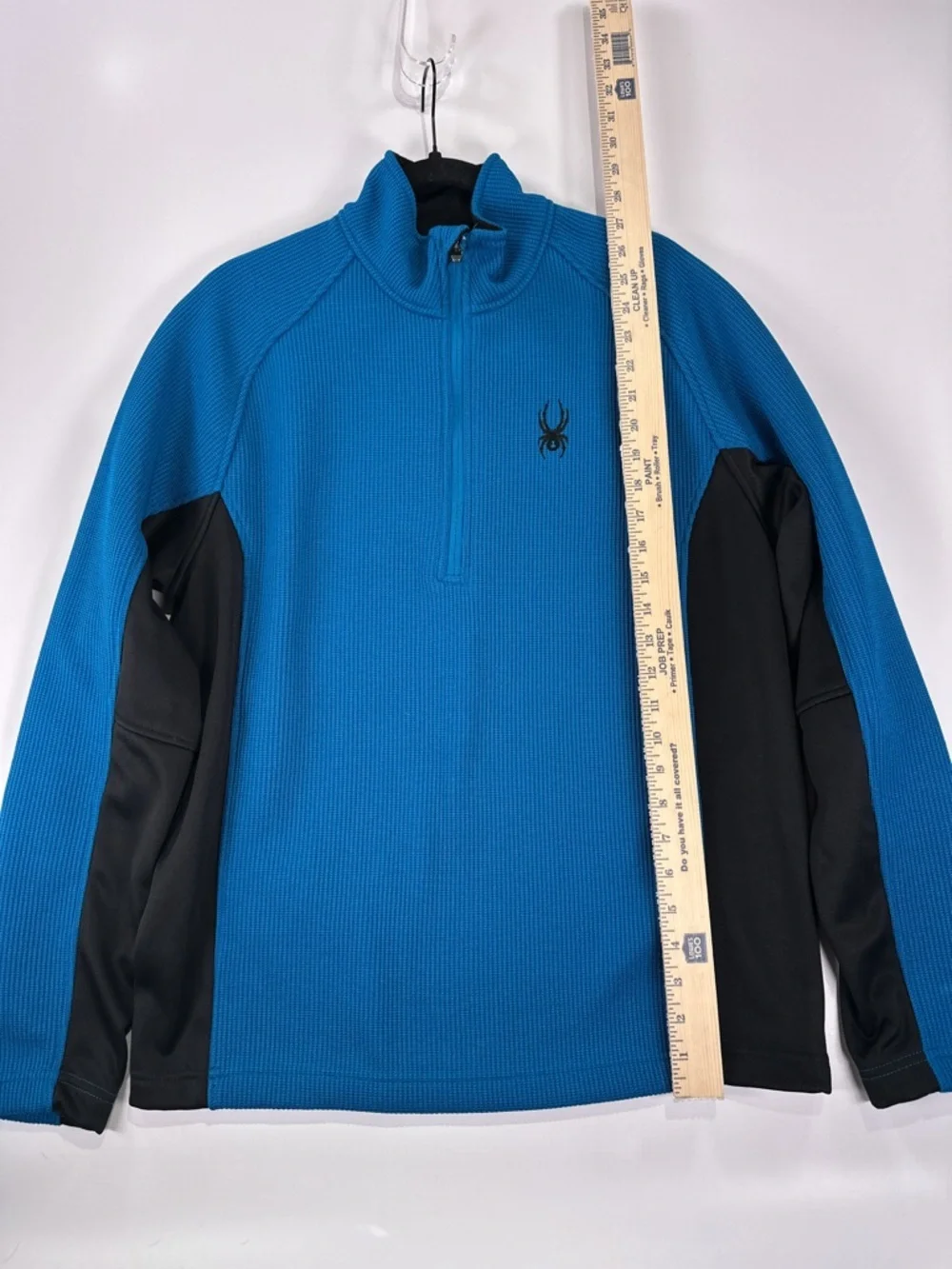 Spyder Outbound Half Zip Core Sweater Mock Neck Knit Fleece Blue Black Mens M